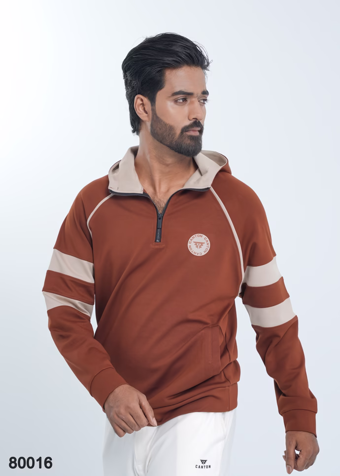 Oversized Frost Runner Hoodie Brown - Canton BD
