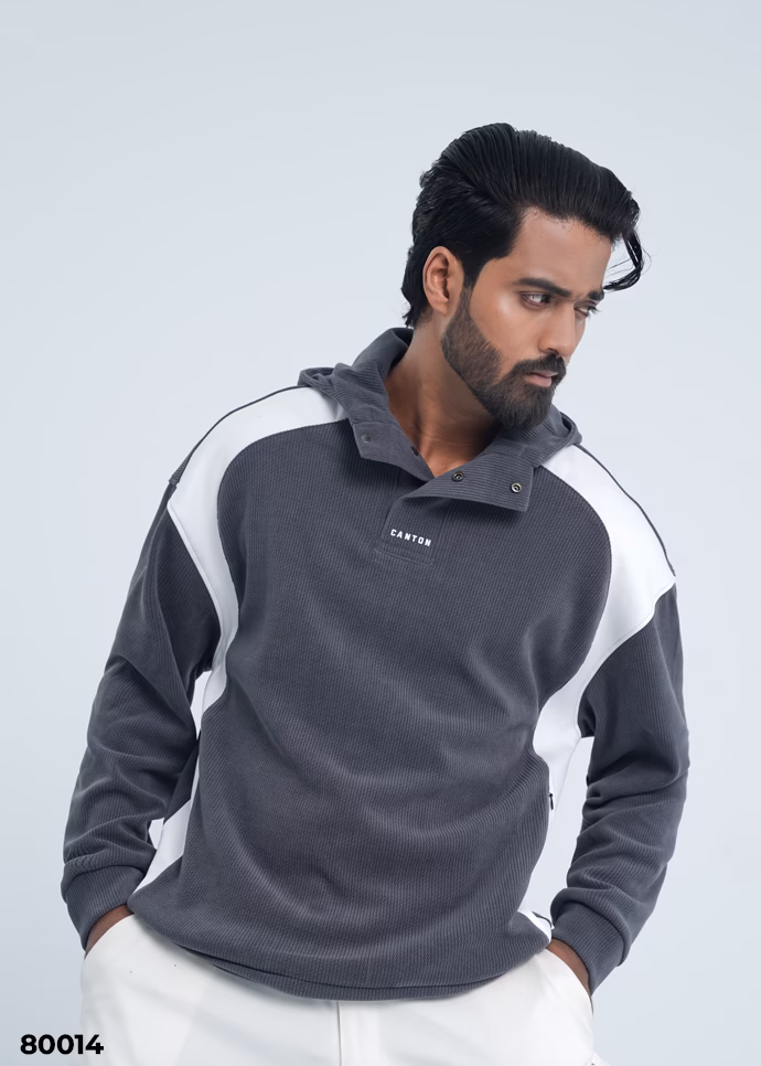 Vector Panel Oversized Hoodie (Charcoal) From Canton BD