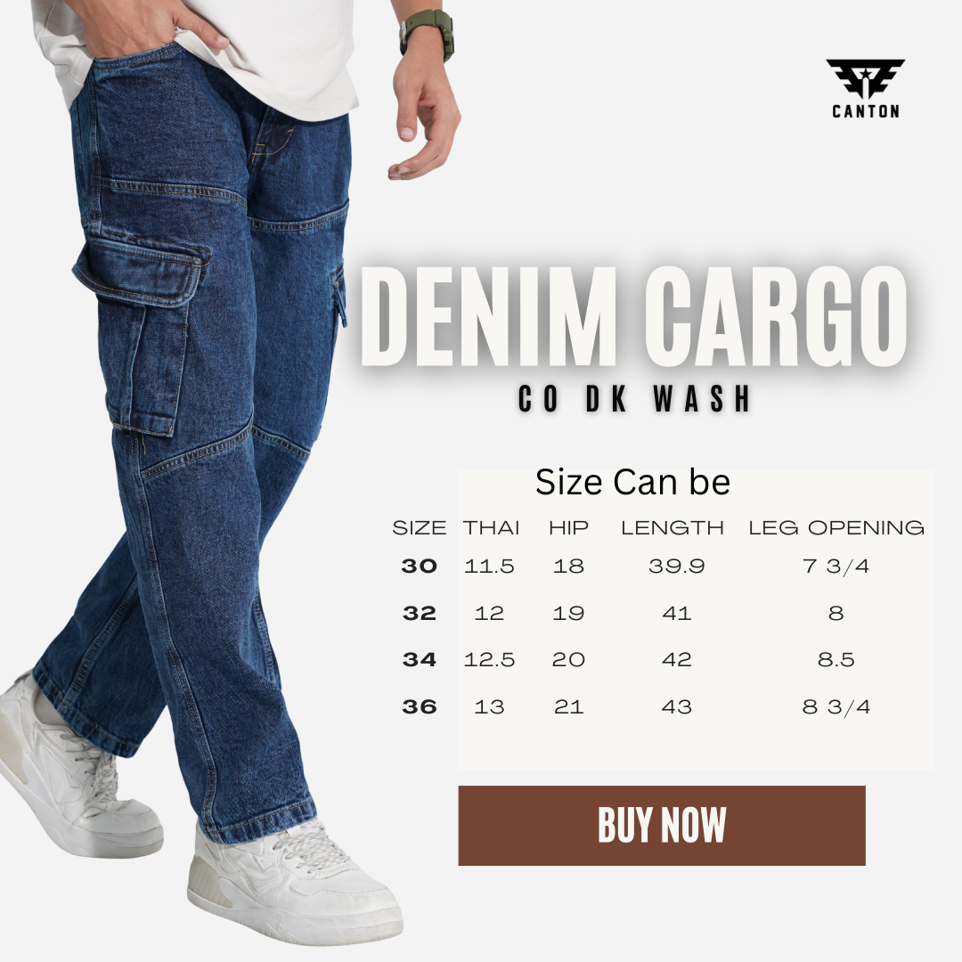 Straight Fit Cargo Denim Pant - Image 3