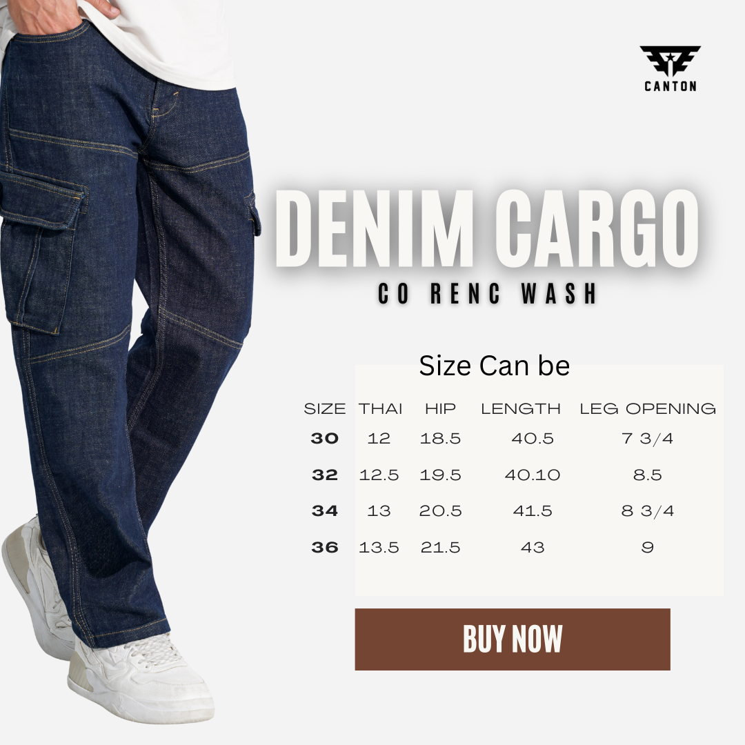 Straight Fit Cargo Denim Pant - Image 4