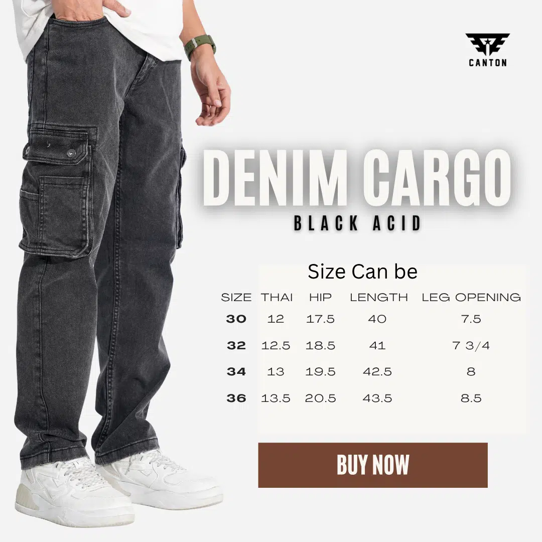 Straight Fit Cargo Denim Pant - Image 5