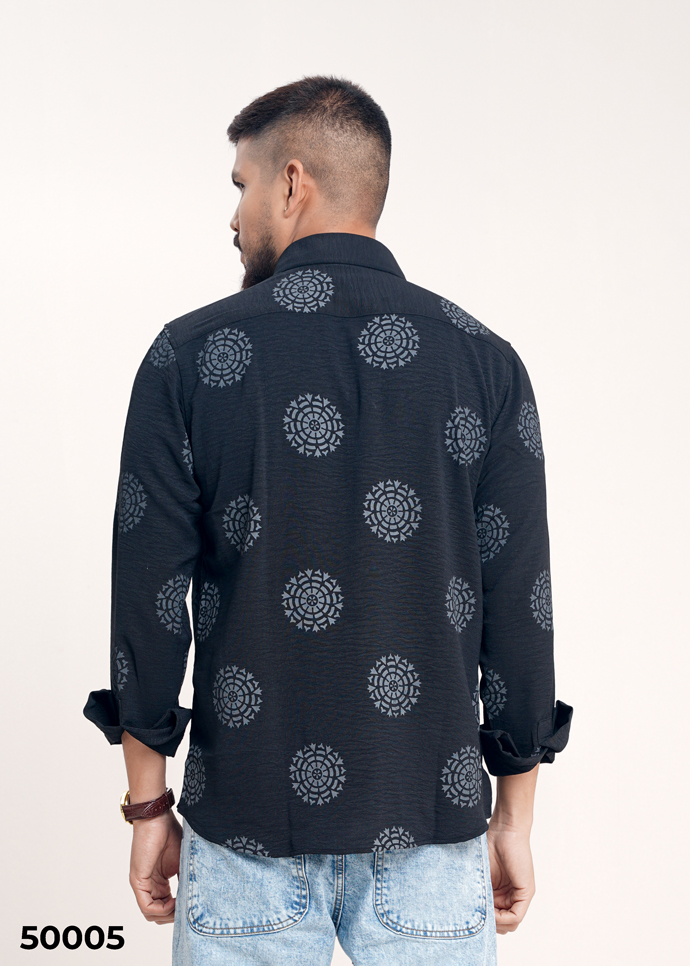 Artisan Print Shirt - Black - Image 3