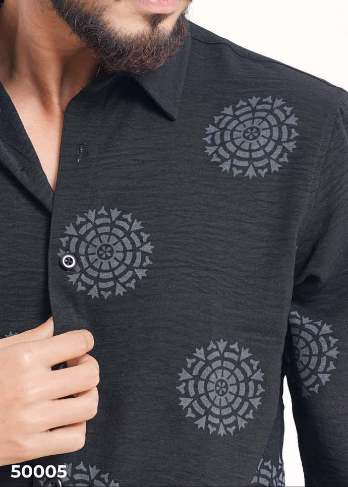 Artisan Print Shirt - Black - Image 2