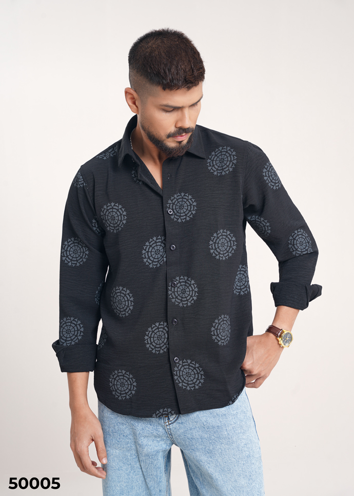 Artisan Print Shirt - Black