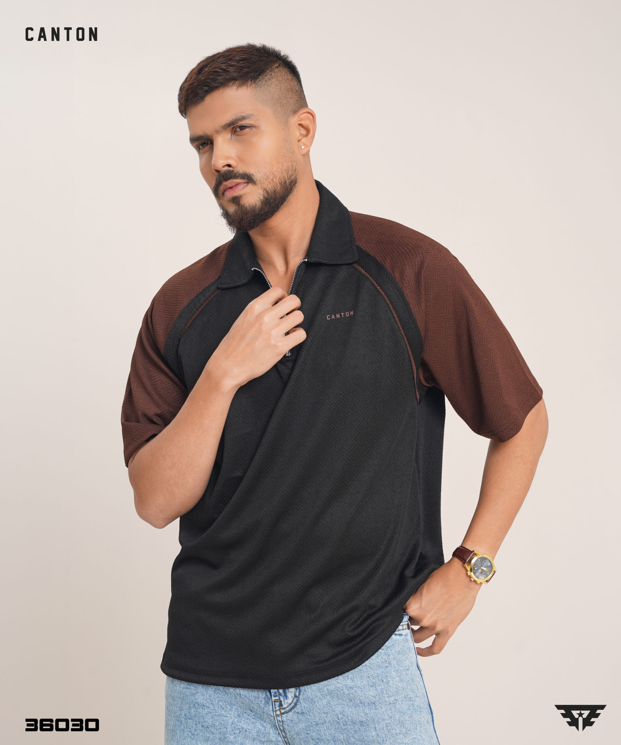 OVERSIZED POLO SHIRT - Black