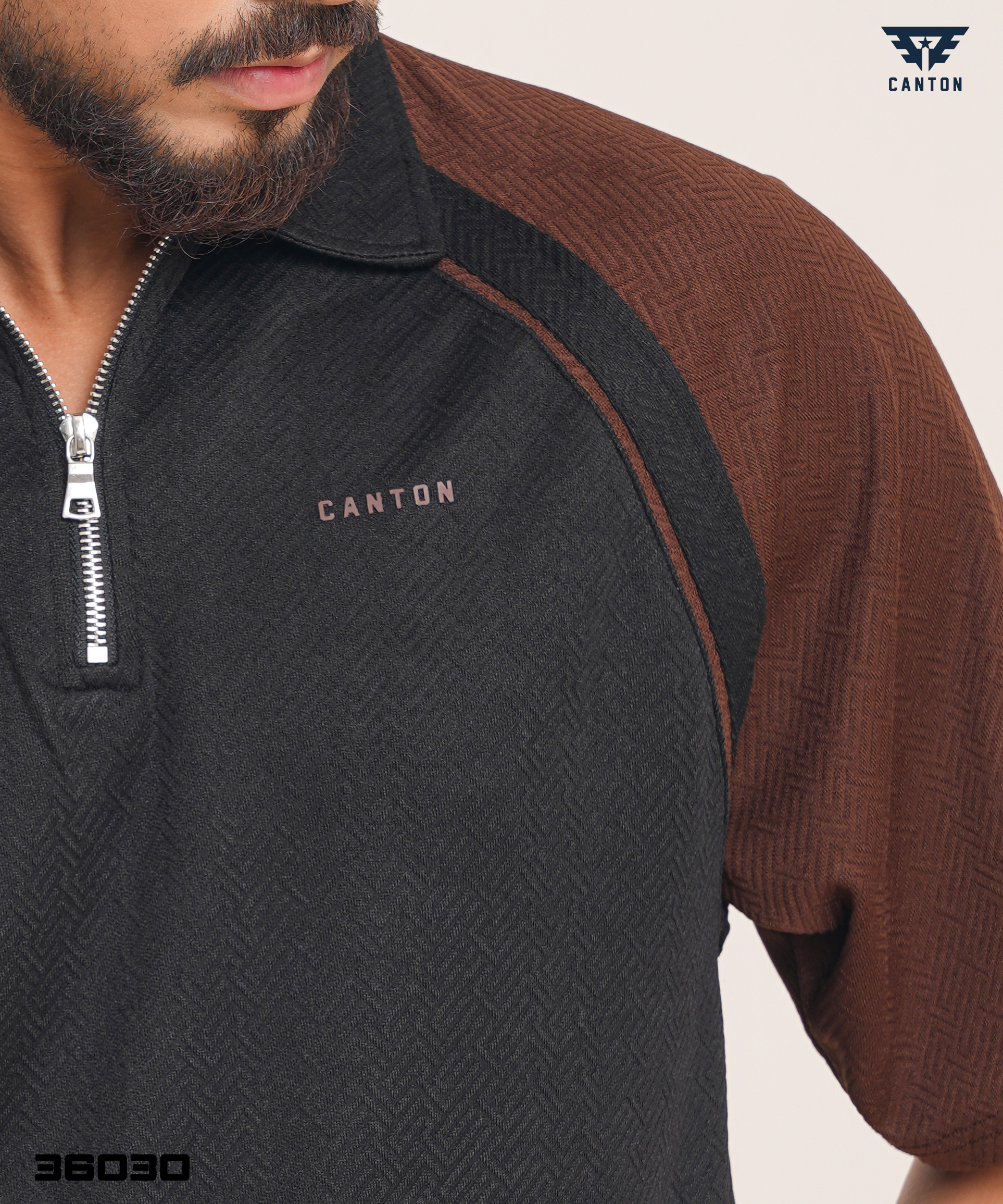 OVERSIZED POLO SHIRT - Black - Image 2