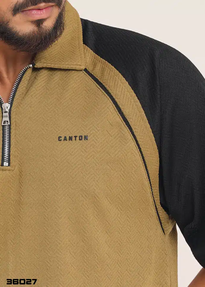 OVERSIZED POLO SHIRT - Light Khaki - Image 2