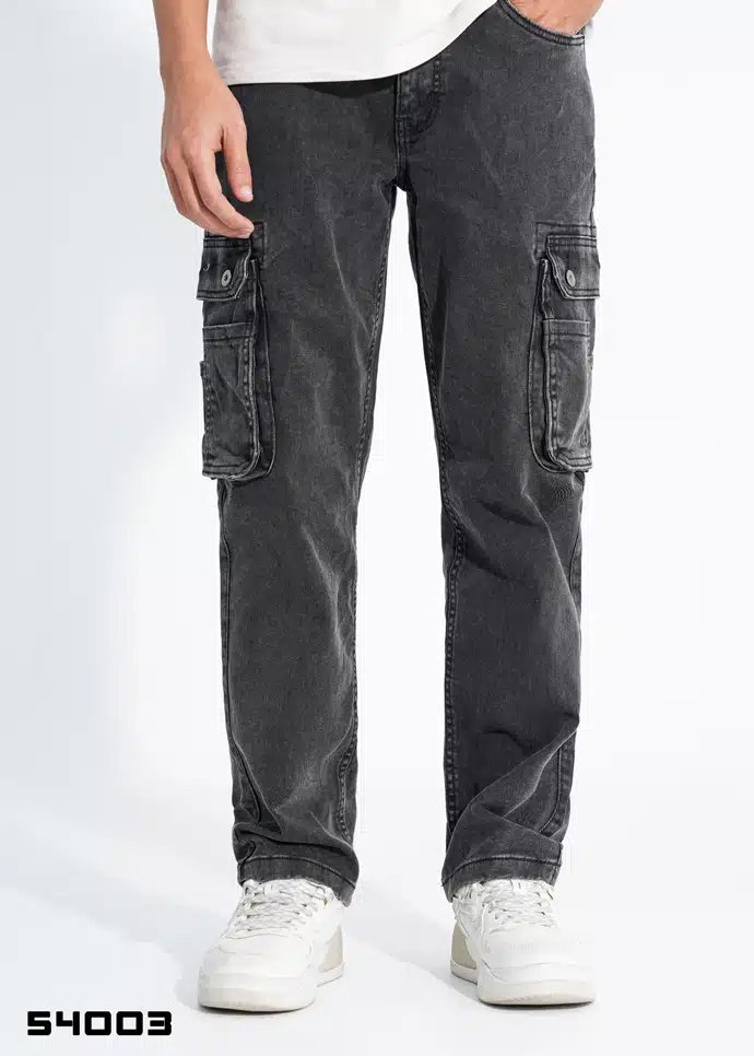 Straight Fit Cargo Denim Pant