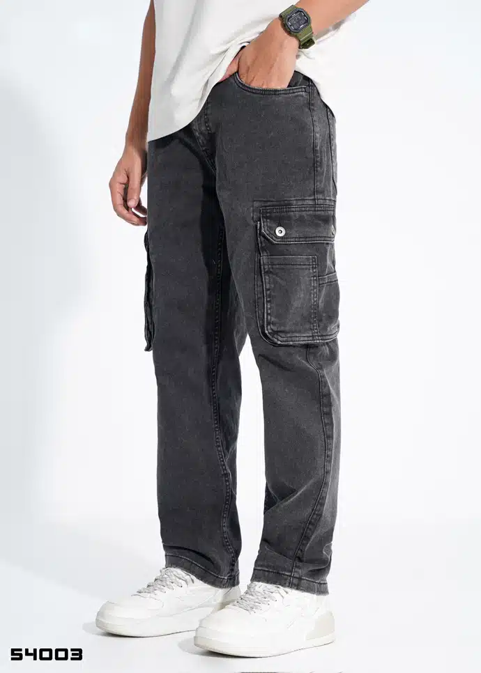 Straight Fit Cargo Denim Pant - Image 2