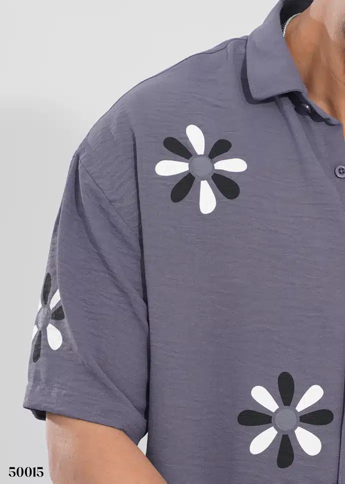 DESERT FLOWER HALF SHIRT - BLUE -50015 - Image 2