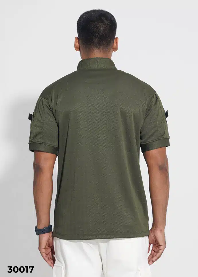 TACTICAL QUARTER ZIP POLO SHIRT - OLIVE (30017) - Image 3
