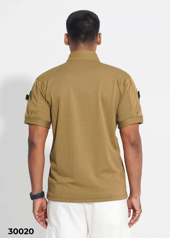 TACTICAL QUARTER ZIP POLO SHIRT - MUSTERD (30020) - Image 4