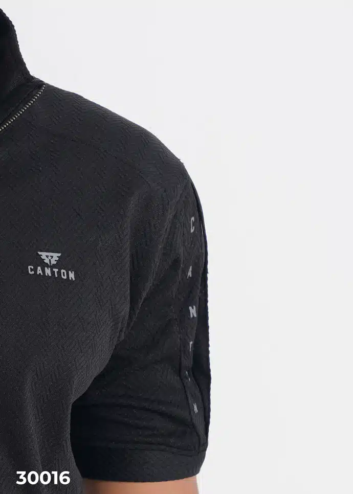 TACTICAL QUARTER ZIP POLO SHIRT - BLACK (30016) - Image 2