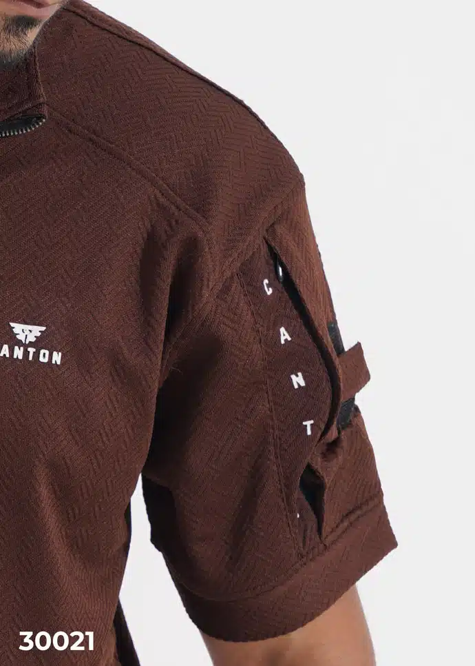 TACTICAL QUARTER ZIP POLO SHIRT - COFFEE (30021) - Image 2