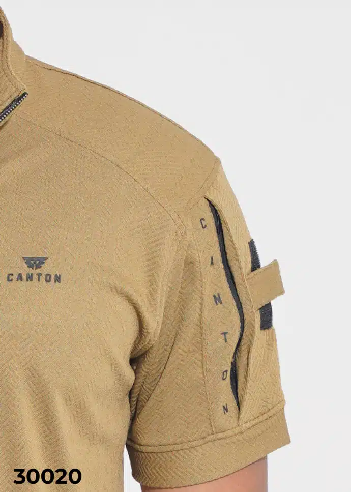 TACTICAL QUARTER ZIP POLO SHIRT - MUSTERD (30020) - Image 2